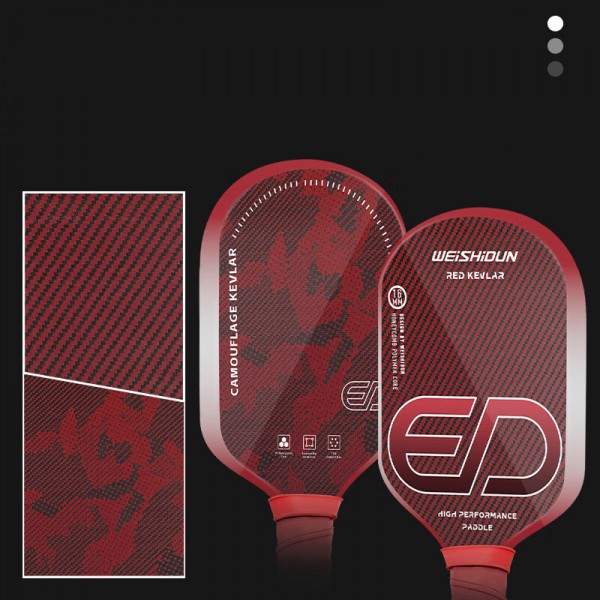 Professional Competitive Pickleball Paddle – Made of Kevlar & 3K Carbon Fiber, Single Paddle, 16mm Thick, Hot-Pressed, Matte Paddle Face, for Recreation