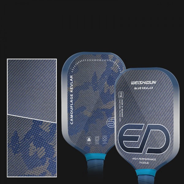 Professional 16mm Pickleball Paddle – Made of Kevlar & 3K Carbon Fiber, Hot-Pressed, Matte Paddle Face, Honeycomb Core, Competitive-Level, Single Paddle