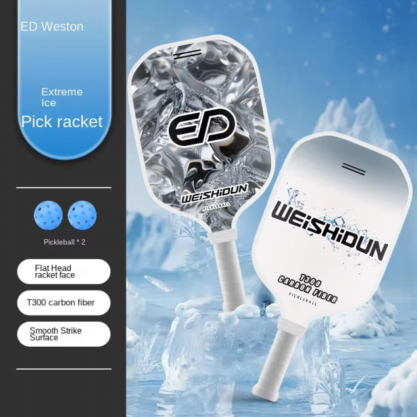 Ice-Fire Themed T300 Carbon Fiber Pickleball Paddle for Outdoor Sports (with Carry Bag), Suitable for Beginners
