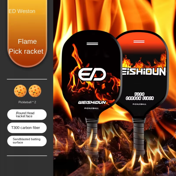 Ice-Fire Themed T300 Carbon Fiber Pickleball Paddle for Outdoor Sports (with Carry Bag), Suitable for Beginners