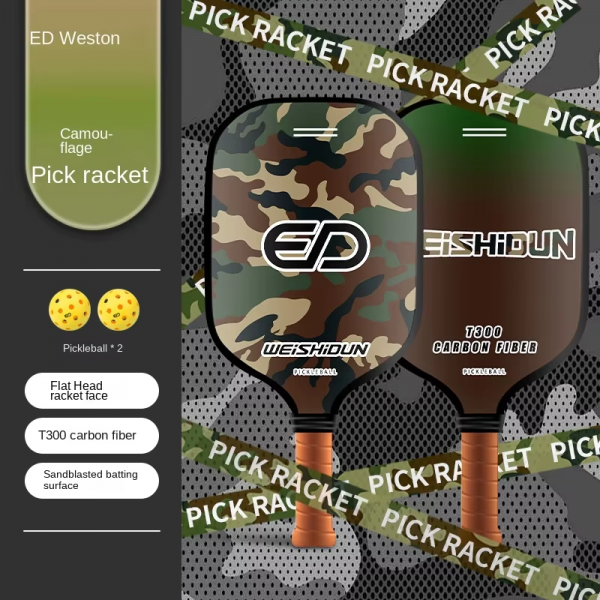 Ice-Fire Themed T300 Carbon Fiber Pickleball Paddle for Outdoor Sports (with Carry Bag), Suitable for Beginners