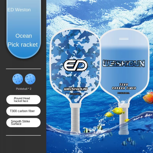 Ice-Fire Themed T300 Carbon Fiber Pickleball Paddle for Outdoor Sports (with Carry Bag), Suitable for Beginners