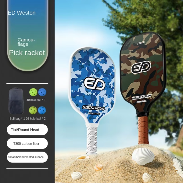 Ice-Fire Themed T300 Carbon Fiber Pickleball Paddle for Outdoor Sports (with Carry Bag), Suitable for Beginners