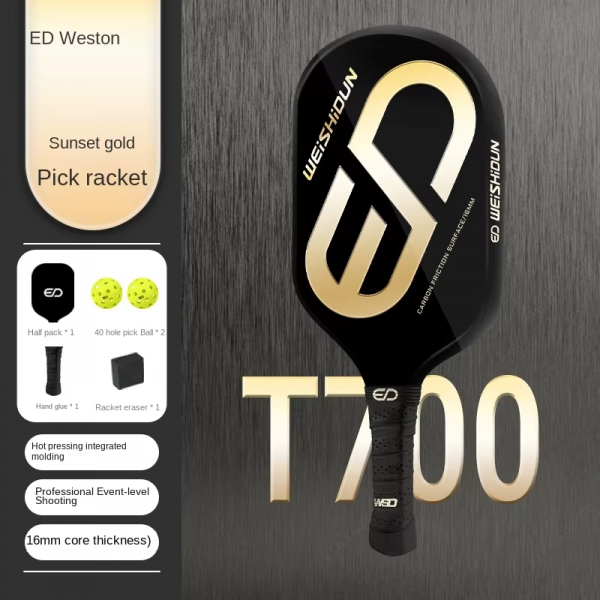 Ice-Fire Themed T300 Carbon Fiber Pickleball Paddle for Outdoor Sports (with Carry Bag), Suitable for Beginners