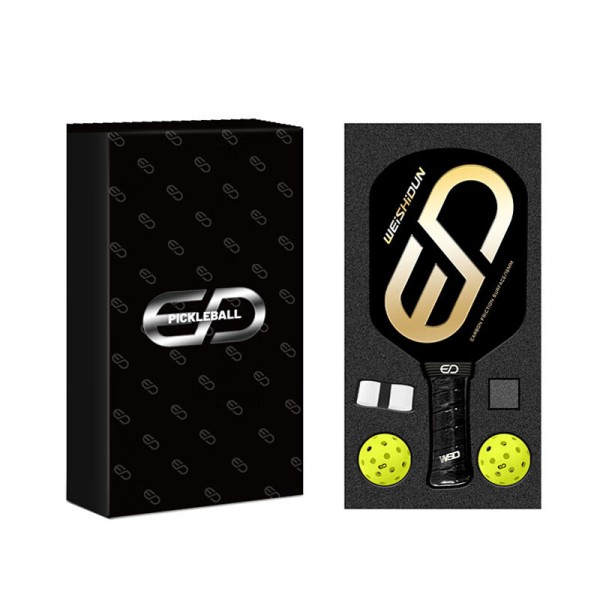 Portable Pickleball Paddle – 16mm Thick, T700 Carbon Paddle with Honeycomb Core, 40 Holes, Customizable Logo & Decoration, for Training