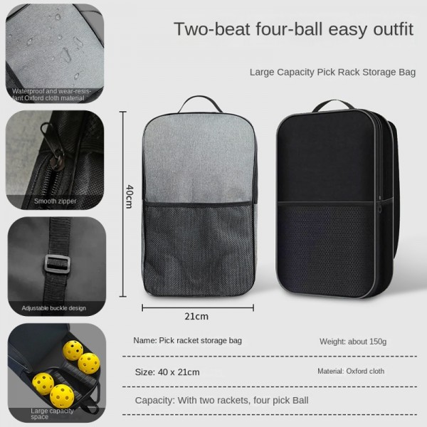 Custom Oxford Cloth Pickleball Paddle Bag – Waterproof, Lightweight, Pressure-Free Protective Cover, Suitable for Children's Sports