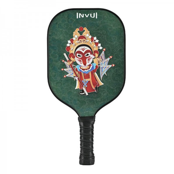 High-Quality OEM Custom Fiberglass Pickleball Paddle with Chinese Peking Opera Patterns, Suitable for Children's Recreational Training