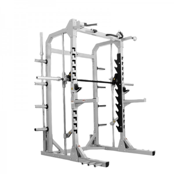 Multi-Functional Electric Caged Fitness Equipment: Steel-Constructed Smith Machine Squat Rack with High/Low Pulley System, Used for Fitness Training Including Arm Exercises