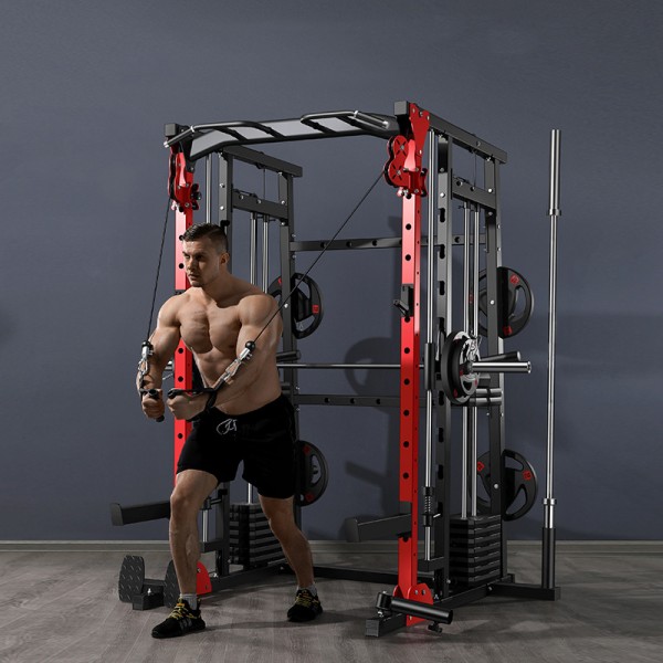 Smith Machine Full-Body Dual-Cable Exercise Station – Multi-Functional Home Fitness Equipment for Fitness and Bodybuilding