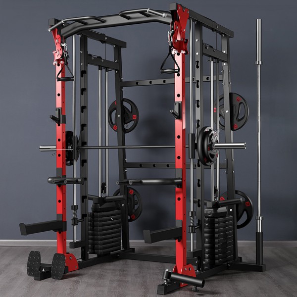 Smith Machine Full-Body Dual-Cable Exercise Station – Multi-Functional Home Fitness Equipment for Fitness and Bodybuilding