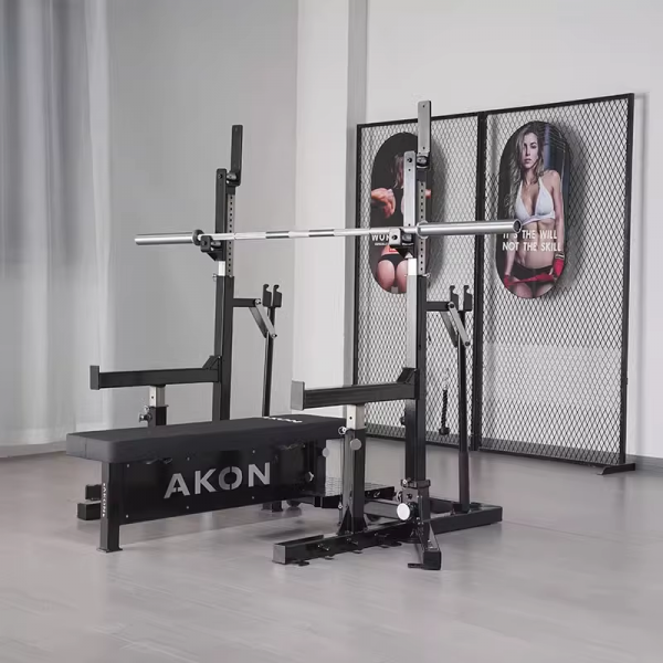 Commercial Multi-Functional Fitness Equipment Rack – Electric Weightlifting Squat Competition Press Integrated Horizontal Press with Safety Steel