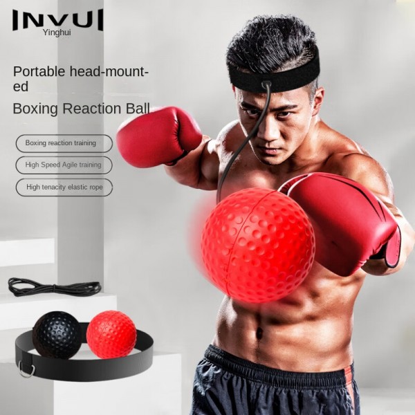 PU Rubber Head-Mounted Punching Ball – Indoor/Outdoor Boxing Reflex Ball Training Equipment for Hand-Eye Coordination & Reaction Speed