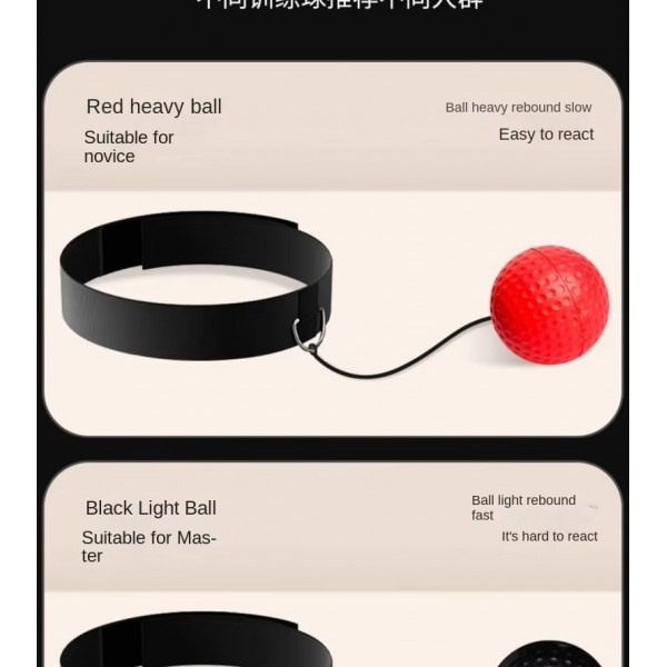 PU Rubber Head-Mounted Punching Ball – Indoor/Outdoor Boxing Reflex Ball Training Equipment for Hand-Eye Coordination & Reaction Speed