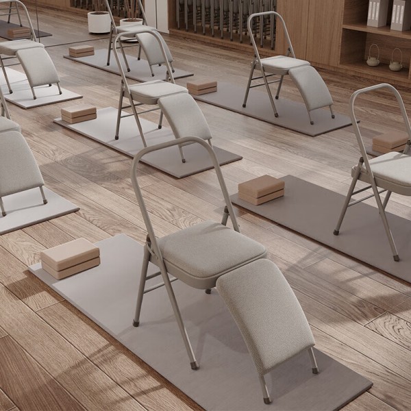 Wholesale Multi-Functional Foldable Yoga Chair with Lumbar Support & Pilates Reformer – Features Balance Training Function, Made of Durable Canvas