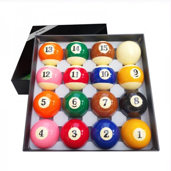 16-Color TV Resin Snooker Billiard Balls, Standard Crystal, Large-Size, 57.2mm, Table Accessories