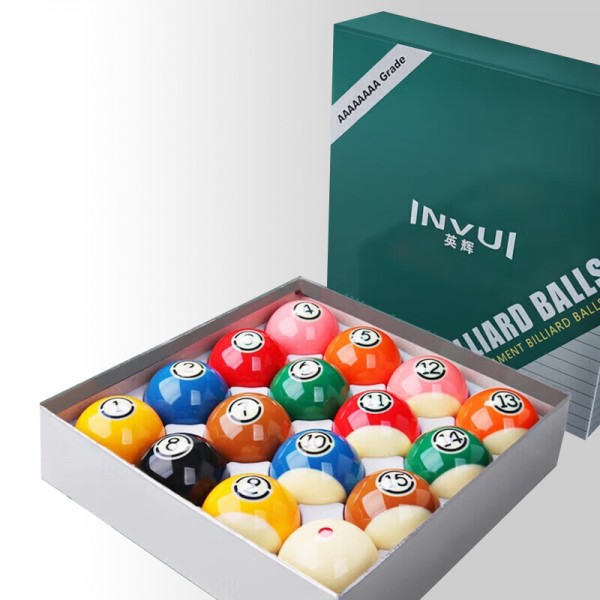 Custom Billiard Balls with Black Diamond Design – Suitable for Chinese Eight-Ball and Snooker, 16 Pieces per Box